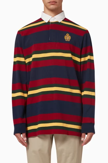 Crest Embroidered Polo Shirt in Cotton