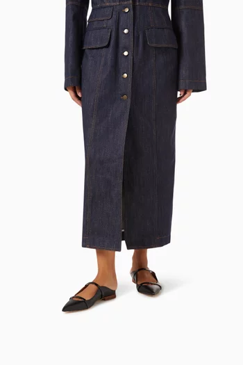 حذاء مورين بكعب مسطح جلد نابا