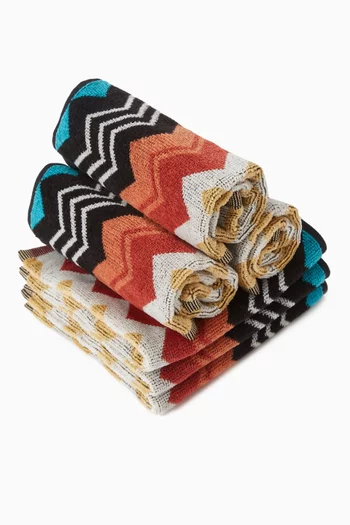 Giacomo Face Towel in Cotton, Set of 6