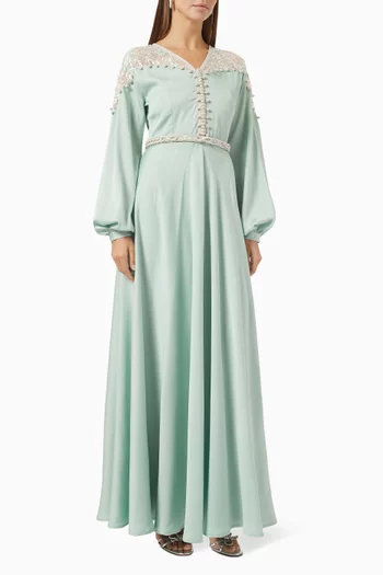Moroccan Maxi Dress in Soft Crepe