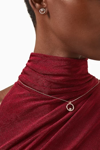 Creativity Crystal Circle Pendant Necklace in Rose Gold-plated Metal
