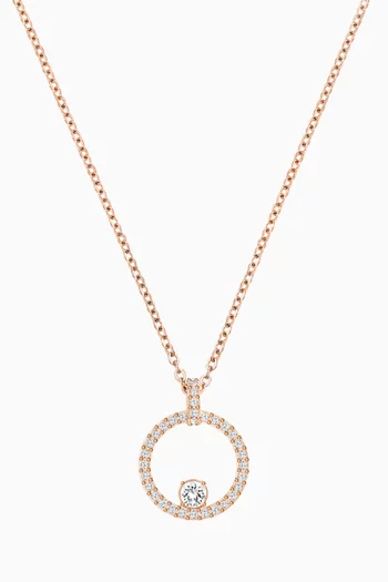 Creativity Crystal Circle Pendant Necklace in Rose Gold-plated Metal