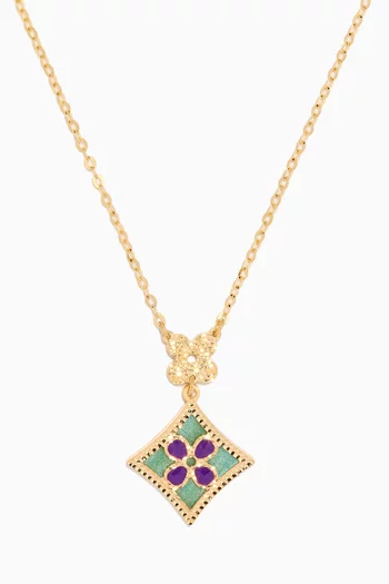 Amelia Versailles Garden Star Double-sided Necklace in 18kt Gold