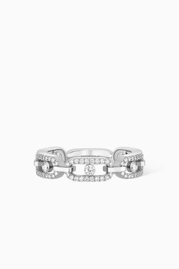 Move Uno Multi Pavé Diamond Ring in 18kt White Gold