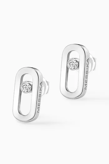 Move Uno Diamond Stud Earrings in 18kt White Gold