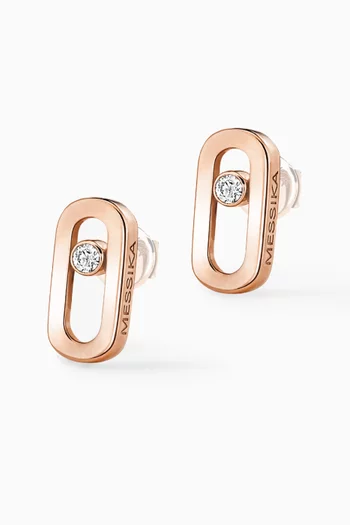 Move Uno Diamond Stud Earrings in 18kt Rose Gold
