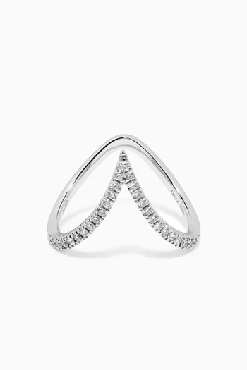 Graphique V Phalanx Diamond Ring in 18kt White Gold