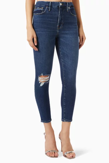Good Waist Crop Cashmere Jeans in Denim