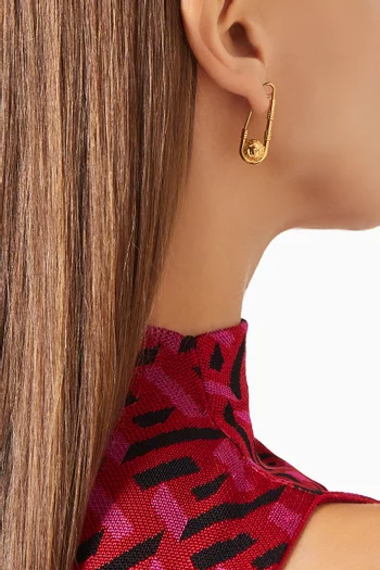 Safety Pin Earrings in Brass