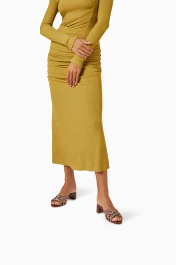 Amos Crystal Mule Sandals in Snake-print Leather