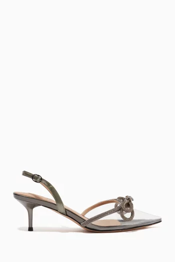 Arbor Crystal-bow Slingback Pumps in PVC