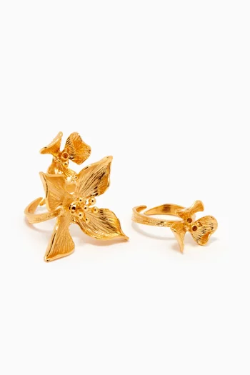 Blossom Set of 2 Rings in 24kt Gold-plated Brass