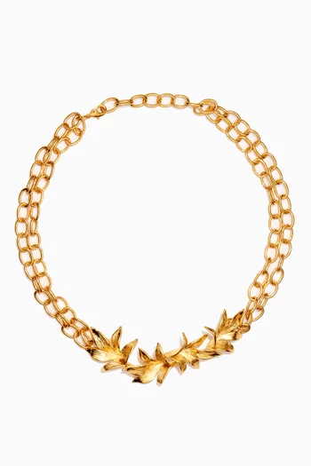 Guzmania Chain Necklace in 24kt Gold-plated Brass