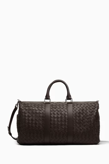 Medium Classic Duffle Bag in Intrecciato Leather