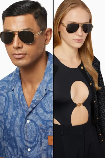 Medusa Pilot Sunglasses in Metal