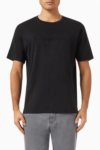 Signature Embroidered T-shirt in Cotton