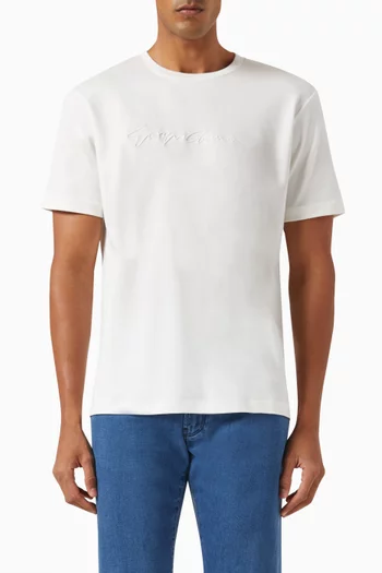 Signature Embroidered T-shirt in Cotton