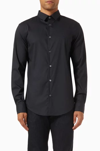 Micro Eagle Logo Shirt in Cotton Blend