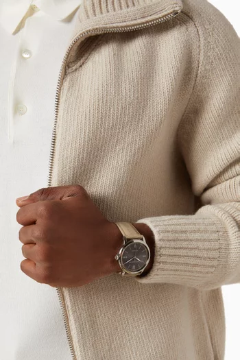 Classima Automatic Steel & Canvas Watch, 42mm