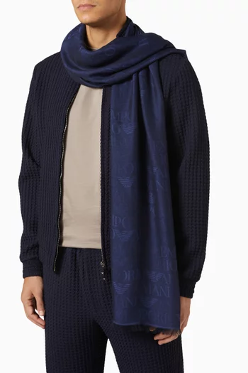 EA Logo Scarf in Modal-blend