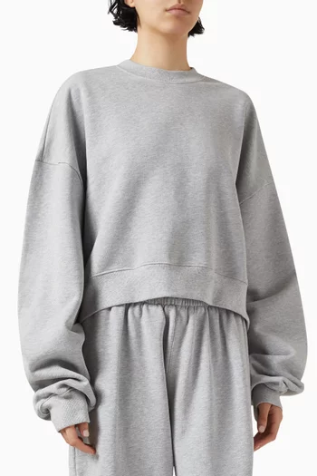 Oversize Track Sweatshirt in Cotton-fleece