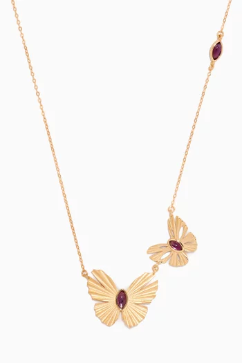 Farfasha Sunkiss Butterfly Amethyst Necklace in 18kt Gold