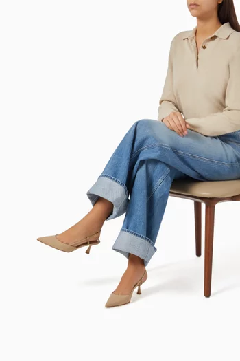Ascent 55 Slingback Pumps in Calf Leather