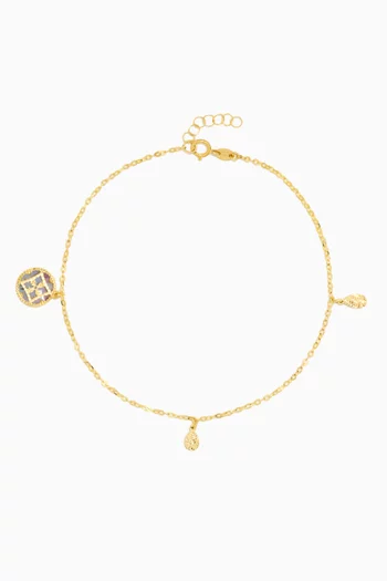 Amelia Versailles Mother of Pearl Anklet in 18kt Gold