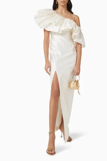 Ruffled Gown in Silk