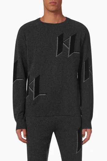 KL Logo Sweater in Cashmere