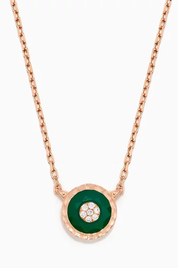 Saint-Petersbourg Agate & Diamond Necklace in 18kt Rose Gold