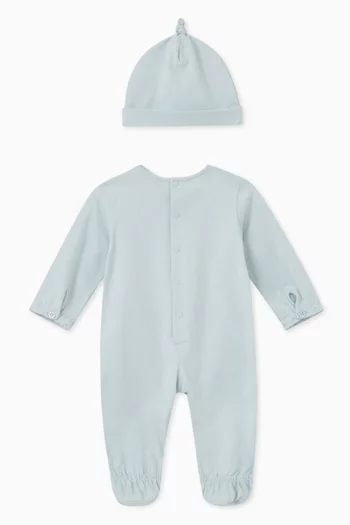 Logo Sleepsuit Set in Cotton