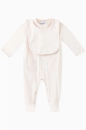 Logo Sleepsuit Set in Cotton