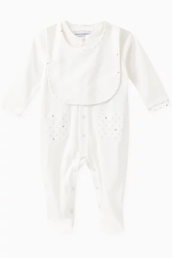 Logo Sleepsuit Set in Cotton