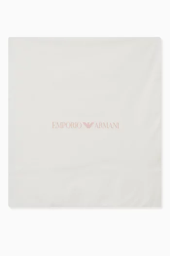 Logo Print Blanket in Cotton