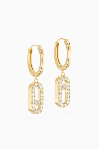 Move Uno Diamond Hoop Earrings in 18kt Gold