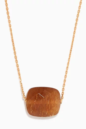 Friandise Cushion Sunstone Necklace in 18kt Gold