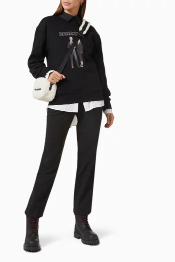 قميص بياقة قابلة للإزالة قطن عضوي كارل لاغرفيلد × كارا ديليفين