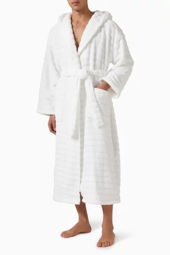 روب بغطاء رأس قطن هيدرو مضلع للجنسين