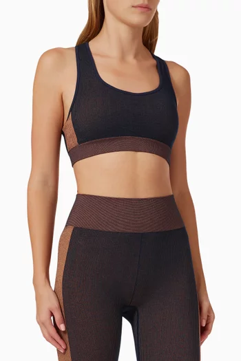 Anna Seamless Sports Bra in Ribbed Cotton-blend