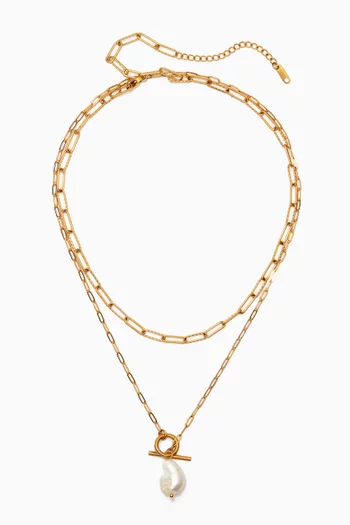 Bella Paperclip Layered Necklace in Tarnish-free Stainless Steel