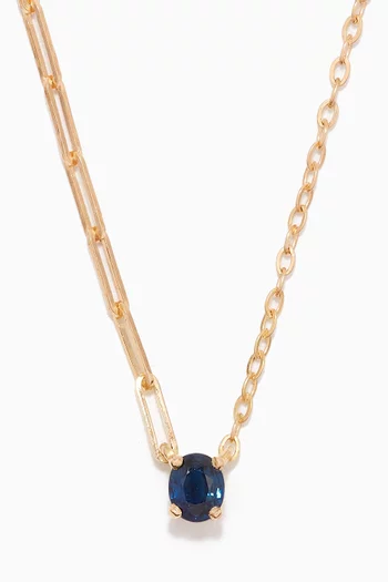 Collier Solitare Sapphire Necklace in 18kt Gold