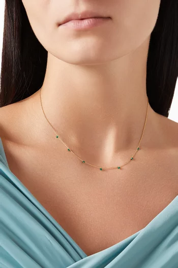 CZ Station Necklace in Gold-vermeil