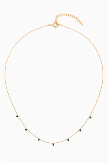 CZ Station Necklace in Gold-vermeil