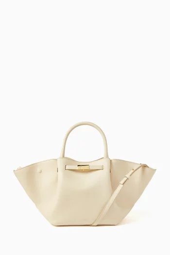 The Midi New York Tote Bag in Grained Leather