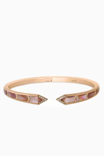 Junonia Diamonds & Mother of Pearl Bangle in 18kt Rose Gold