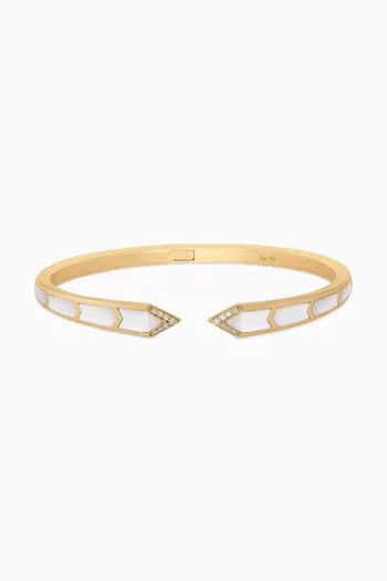 Junonia Diamonds & Mother of Pearl Bangle in 18kt Gold