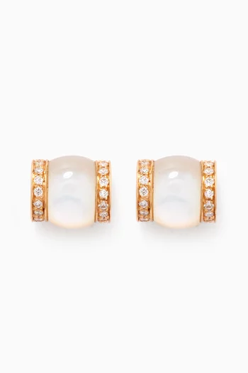 Cerith Diamond & Mother of Pearl Studs in 18kt Gold