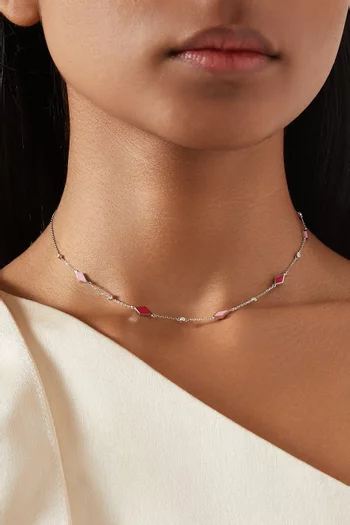 Mosaic Choker in 18kt White Gold