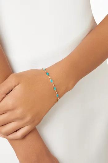 Mosaic Diamond & Enamel Bracelet in 18kt Rose Gold
